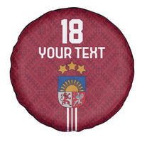 Custom Latvia Football Spare Tire Cover Latvijas Go Champion Folk Pattern