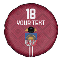 Custom Latvia Football Spare Tire Cover Latvijas Go Champion Folk Pattern