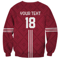 Custom Latvia Football Sweatshirt Latvijas Go Champion Folk Pattern