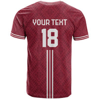 Custom Latvia Football T Shirt Latvijas Go Champion Folk Pattern