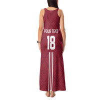 Custom Latvia Football Tank Maxi Dress Latvijas Go Champion Folk Pattern