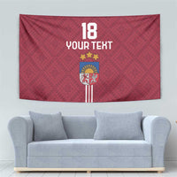 Custom Latvia Football Tapestry Latvijas Go Champion Folk Pattern