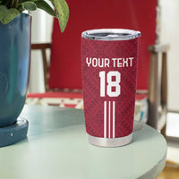 Custom Latvia Football Tumbler Cup Latvijas Go Champion Folk Pattern