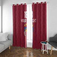 Custom Latvia Football Window Curtain Latvijas Go Champion Folk Pattern
