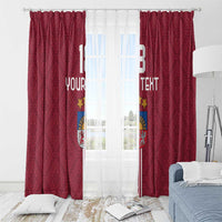 Custom Latvia Football Window Curtain Latvijas Go Champion Folk Pattern