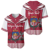 Personalized Latvia Baseball Jersey Latvijas Republika Folk Pattern
