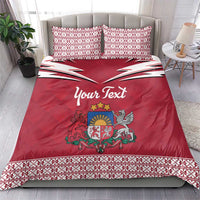 Personalized Latvia Bedding Set Latvijas Republika Folk Pattern