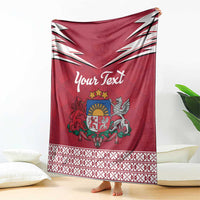 Personalized Latvia Blanket Latvijas Republika Folk Pattern