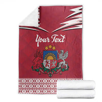 Personalized Latvia Blanket Latvijas Republika Folk Pattern