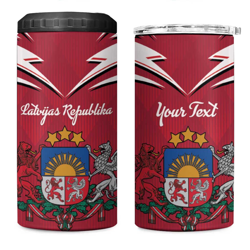 Personalized Latvia 4 in 1 Can Cooler Tumbler Latvijas Republika Folk Pattern
