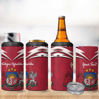 Personalized Latvia 4 in 1 Can Cooler Tumbler Latvijas Republika Folk Pattern