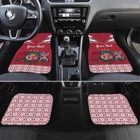Personalized Latvia Car Mats Latvijas Republika Folk Pattern