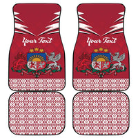 Personalized Latvia Car Mats Latvijas Republika Folk Pattern