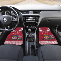 Personalized Latvia Car Mats Latvijas Republika Folk Pattern
