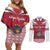 Personalized Latvia Couples Matching Off Shoulder Short Dress and Long Sleeve Button Shirt Latvijas Republika Folk Pattern