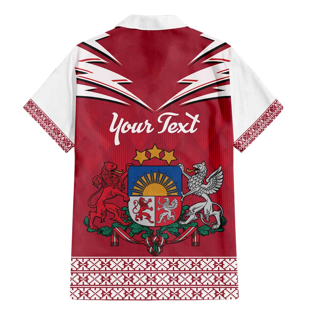 Personalized Latvia Family Matching Mermaid Dress and Hawaiian Shirt Latvijas Republika Folk Pattern