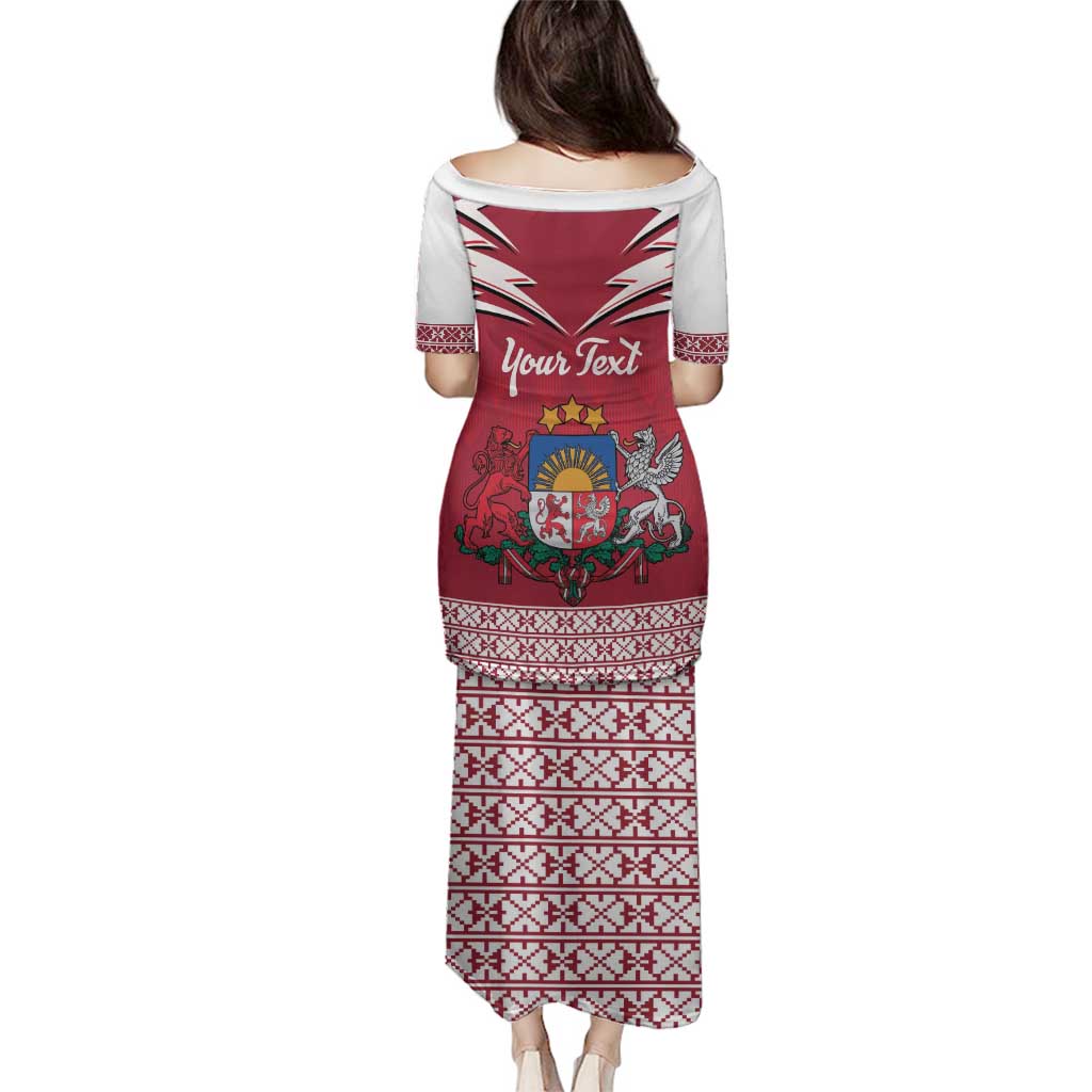 Personalized Latvia Family Matching Puletasi and Hawaiian Shirt Latvijas Republika Folk Pattern