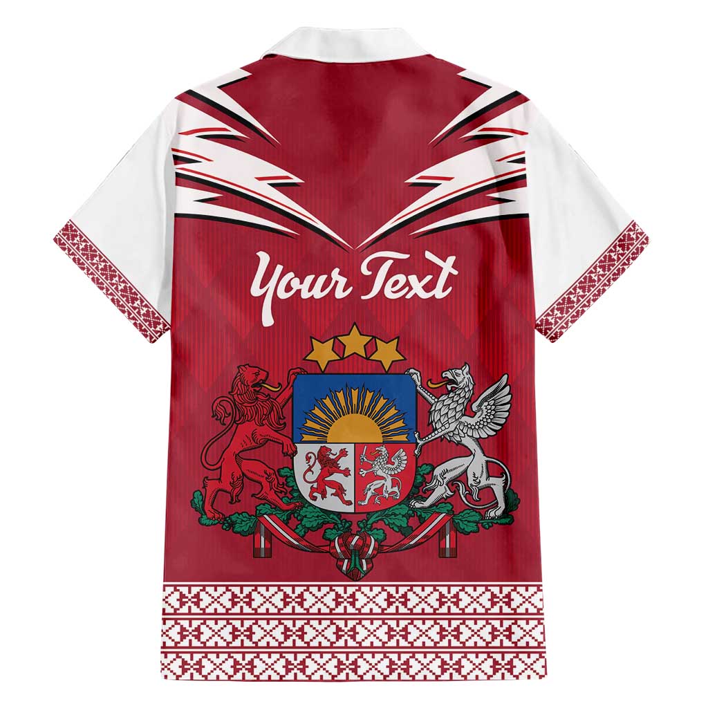 Personalized Latvia Family Matching Short Sleeve Bodycon Dress and Hawaiian Shirt Latvijas Republika Folk Pattern