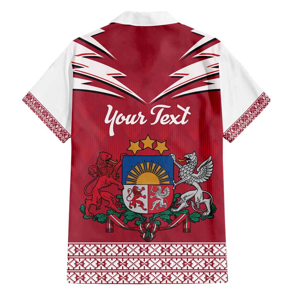 Personalized Latvia Family Matching Tank Maxi Dress and Hawaiian Shirt Latvijas Republika Folk Pattern