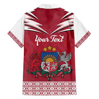 Personalized Latvia Family Matching Tank Maxi Dress and Hawaiian Shirt Latvijas Republika Folk Pattern