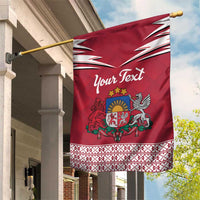 Personalized Latvia Garden Flag Latvijas Republika Folk Pattern