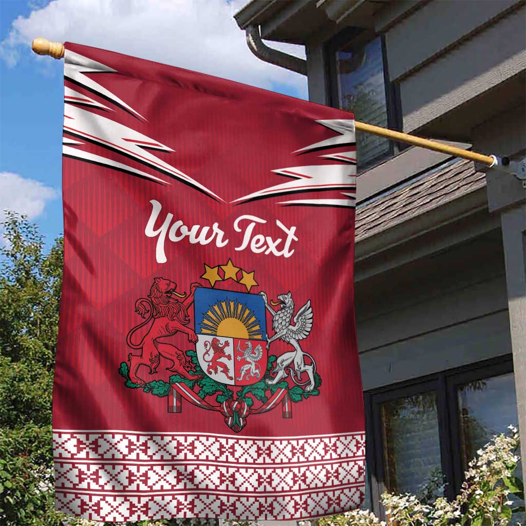 Personalized Latvia Garden Flag Latvijas Republika Folk Pattern