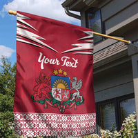 Personalized Latvia Garden Flag Latvijas Republika Folk Pattern