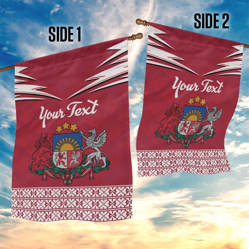 Personalized Latvia Garden Flag Latvijas Republika Folk Pattern