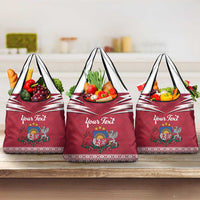 Personalized Latvia Grocery Bag Latvijas Republika Folk Pattern