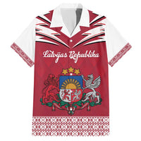 Personalized Latvia Hawaiian Shirt Latvijas Republika Folk Pattern