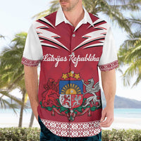 Personalized Latvia Hawaiian Shirt Latvijas Republika Folk Pattern