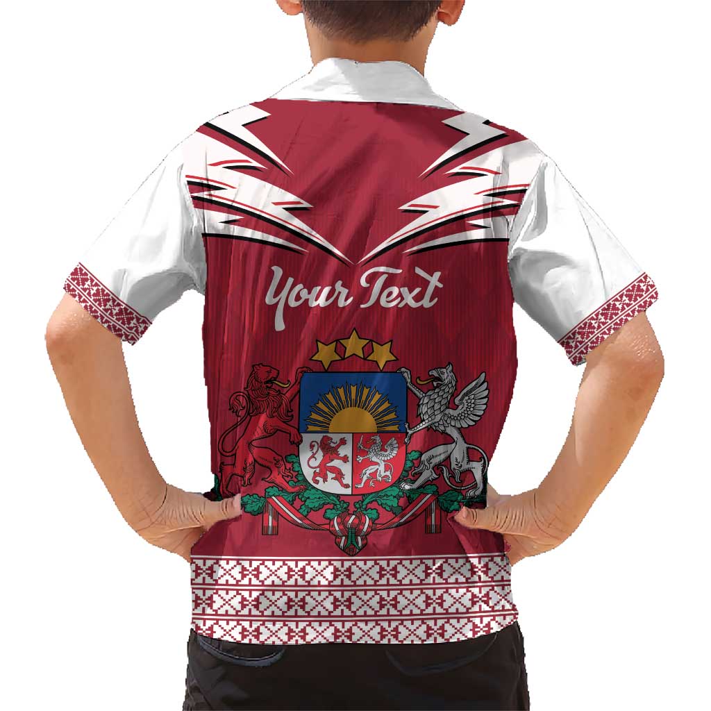 Personalized Latvia Hawaiian Shirt Latvijas Republika Folk Pattern