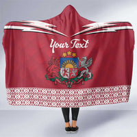 Personalized Latvia Hooded Blanket Latvijas Republika Folk Pattern
