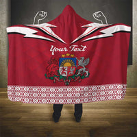 Personalized Latvia Hooded Blanket Latvijas Republika Folk Pattern
