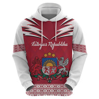 Personalized Latvia Hoodie Latvijas Republika Folk Pattern