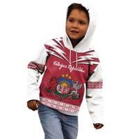 Personalized Latvia Kid Hoodie Latvijas Republika Folk Pattern