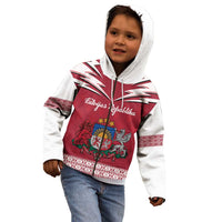 Personalized Latvia Kid Hoodie Latvijas Republika Folk Pattern