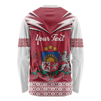 Personalized Latvia Long Sleeve Shirt Latvijas Republika Folk Pattern