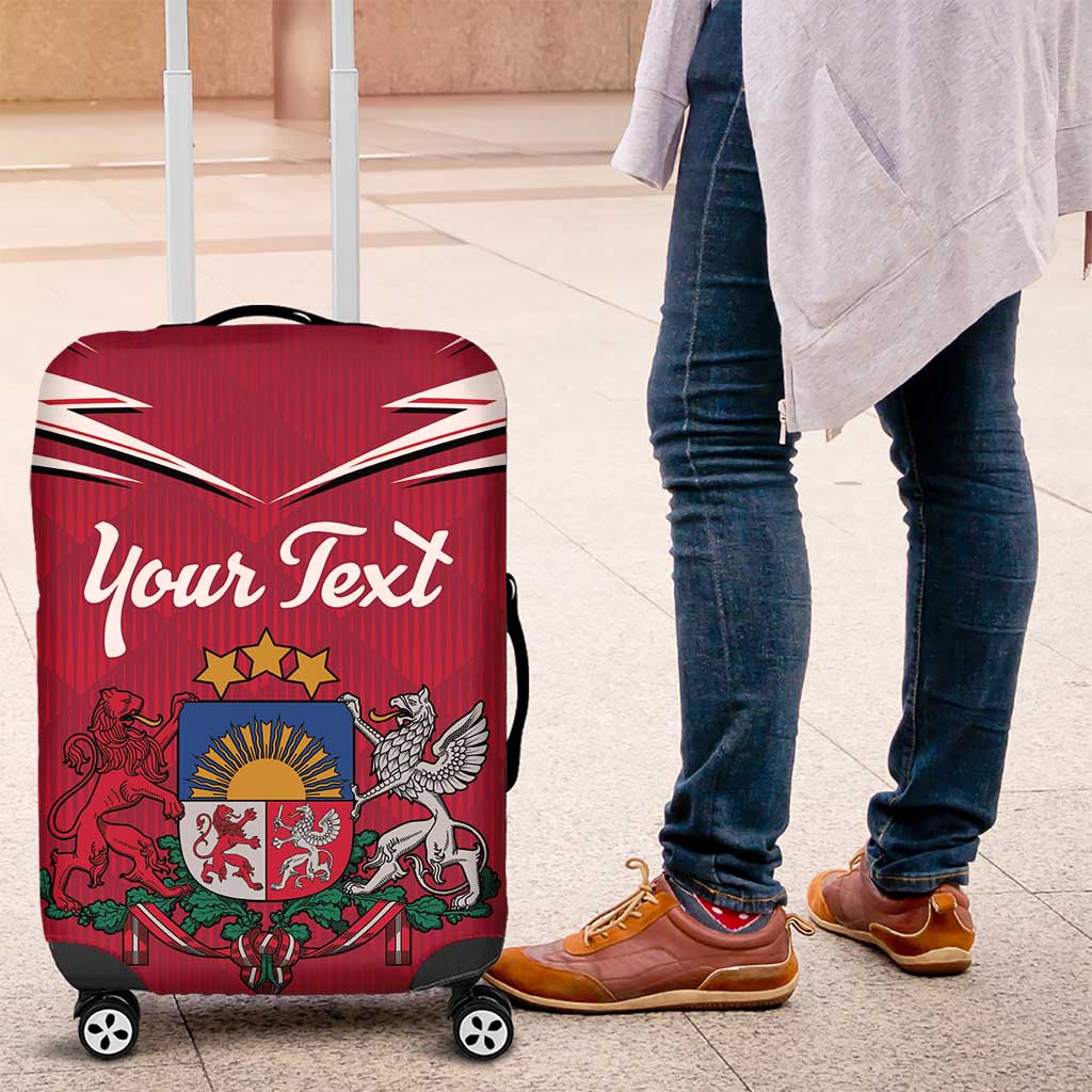 Personalized Latvia Luggage Cover Latvijas Republika Folk Pattern