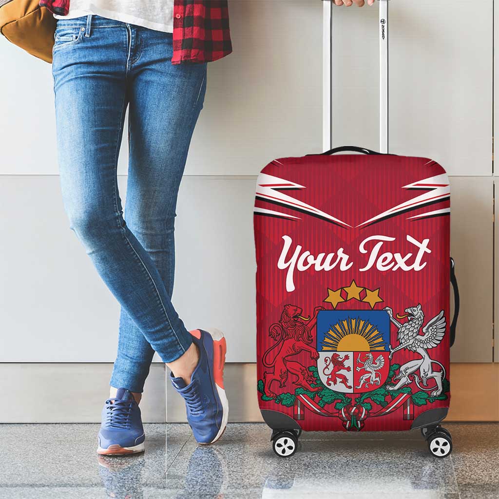 Personalized Latvia Luggage Cover Latvijas Republika Folk Pattern