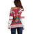 Personalized Latvia Off Shoulder Sweater Latvijas Republika Folk Pattern