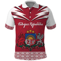 Personalized Latvia Polo Shirt Latvijas Republika Folk Pattern