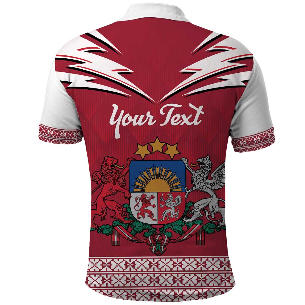 Personalized Latvia Polo Shirt Latvijas Republika Folk Pattern