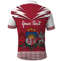 Personalized Latvia Polo Shirt Latvijas Republika Folk Pattern