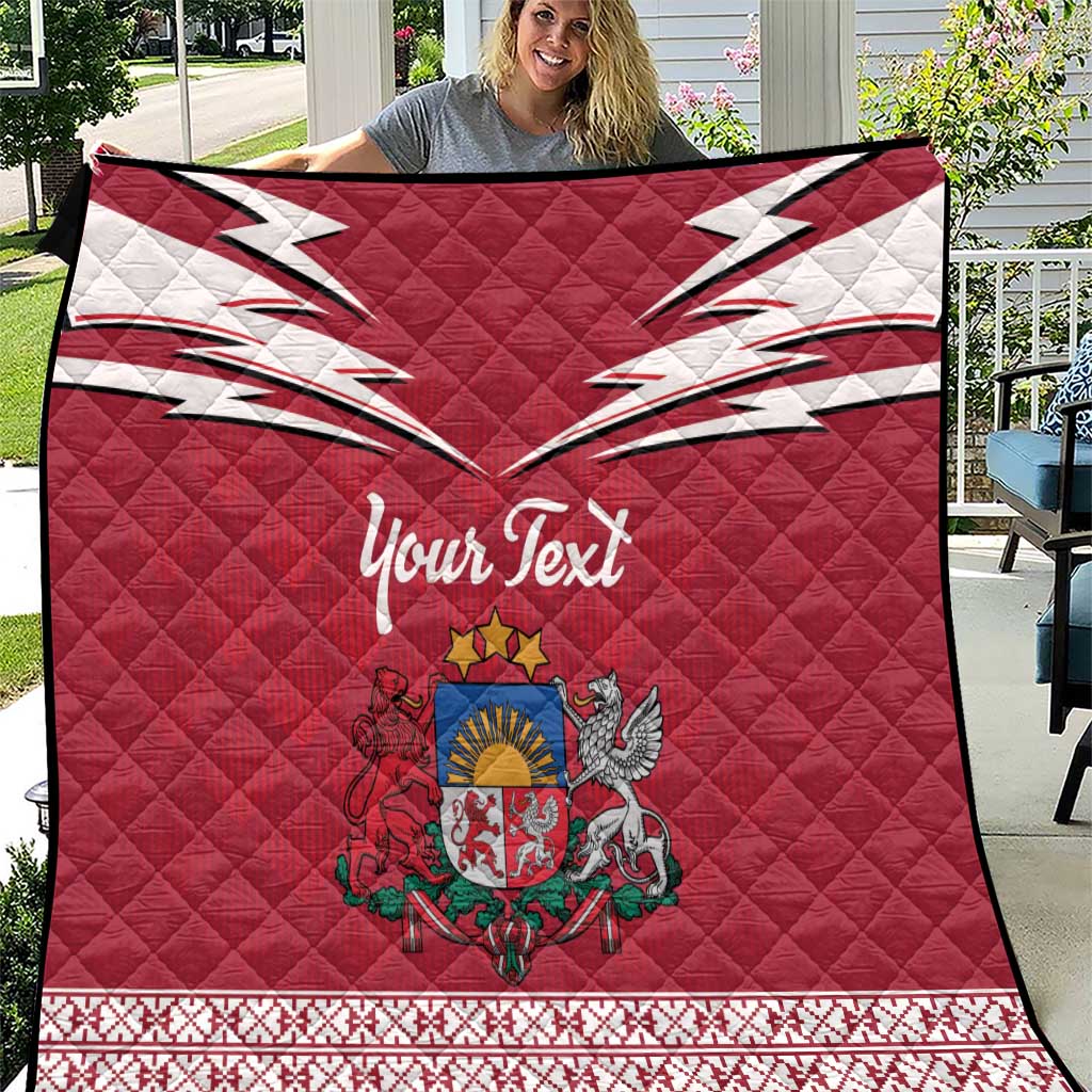 Personalized Latvia Quilt Latvijas Republika Folk Pattern