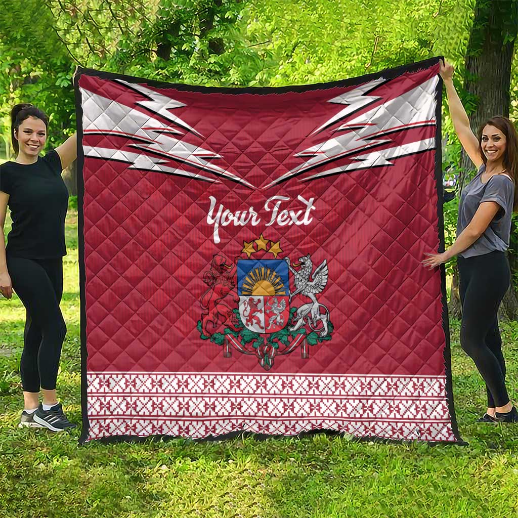 Personalized Latvia Quilt Latvijas Republika Folk Pattern