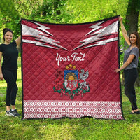 Personalized Latvia Quilt Latvijas Republika Folk Pattern