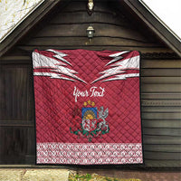 Personalized Latvia Quilt Latvijas Republika Folk Pattern