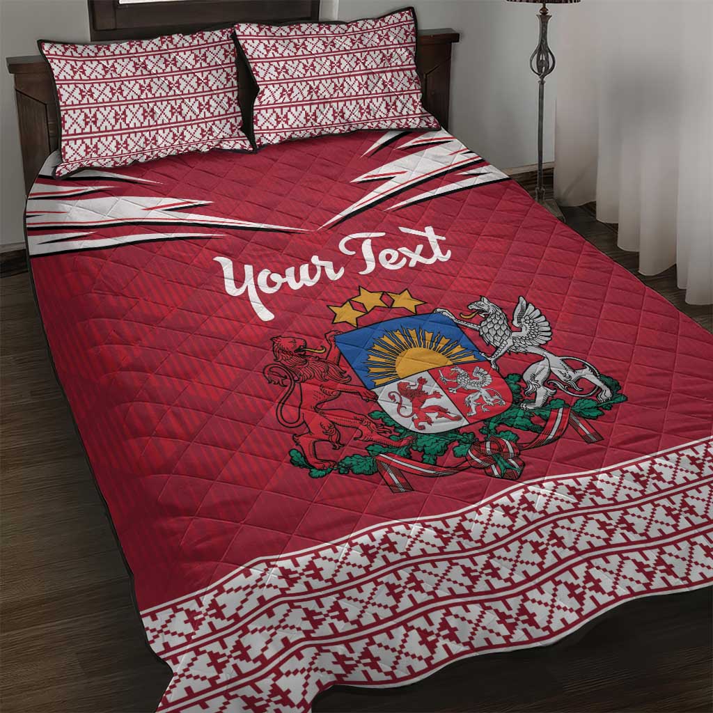 Personalized Latvia Quilt Bed Set Latvijas Republika Folk Pattern
