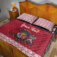 Personalized Latvia Quilt Bed Set Latvijas Republika Folk Pattern